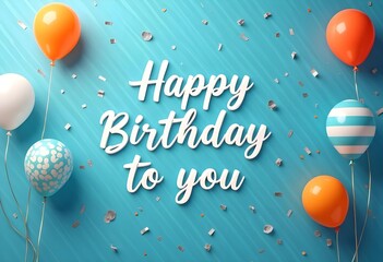 happy birthday card with balloons