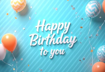 happy birthday card with balloons