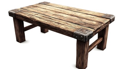 Naklejka premium Rustic wooden table with natural grain and texture