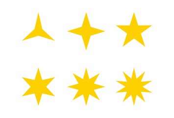 Vector set of simple stars symbols design element