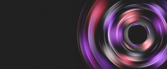 Obraz premium Spin blur effect in purple and red colors with grainy texture on dark background