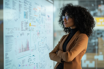 Confident Business Professional Presenting Data at a Technology Conference.