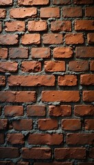 Close up of industrial brick wall with worn-out surface, vintage, gritty