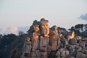 Joli paysage de la côte de granit rose en Bretagne - France