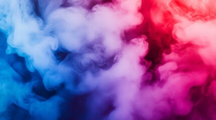 Vivid red and blue swirling smoke clouds on dark background