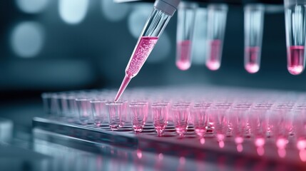 Exploring Biomedical Innovation and Biotechnology Through the Intriguing Process of Pouring a Pink Liquid into a Test Tube