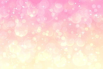 ピンクと黄色のグラデーションのキラキラ背景