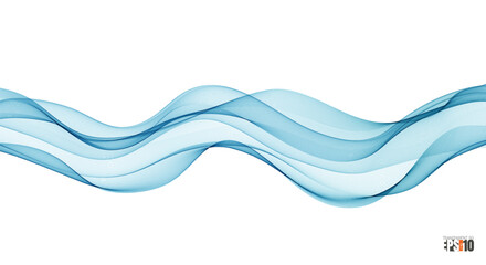 Abstract vector background, transparent waved lines for brochure, website, flyer design. Blue smoke wave.