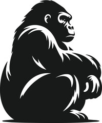 gorilla sitting silhouette