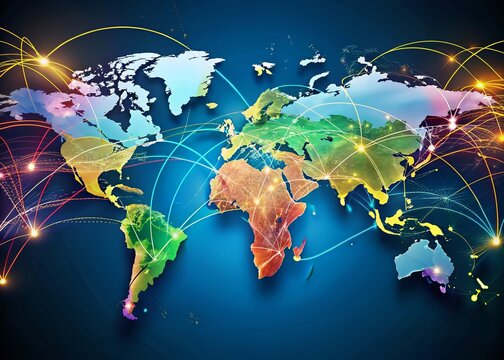 Global Flight Network: World Map Showing International Airline Routes & Destinations