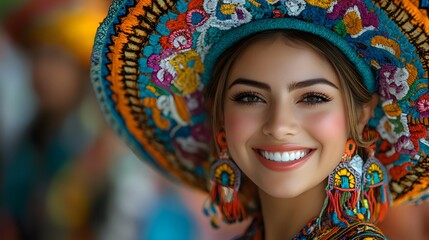 Fototapeta premium Experience the joy of Cinco de Mayo as Mexico USA come alive with parades music and festive foods honoring Mexican heritage
