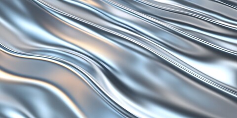 Mesmerizing Chrome Metal Texture with Flowing Waves and Reflective Surfaces