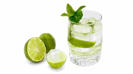 Mojito cocktail isolated on white background