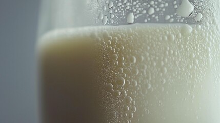 Milk in Glass, Condensation Close-up