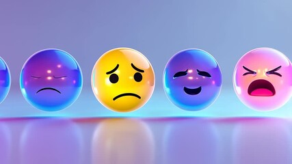 Collection of Colorful Emoji Faces Expressing Various Emotions and Expressions in a Playful Way - Powered by Adobe