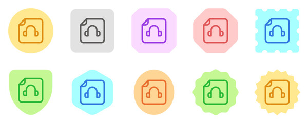 Editable vector audio recording file icon. Part of a big icon set family. Perfect for web and app interfaces, presentations, infographics, etc