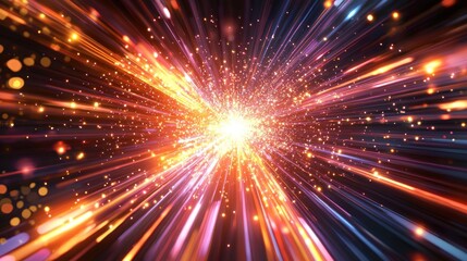 Fototapeta premium Cosmic Explosion: A Burst of Light and Color