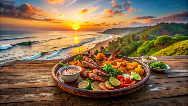 Goa Beach View: Panoramic Chapora Fort & Vagator Coastline Food Photography