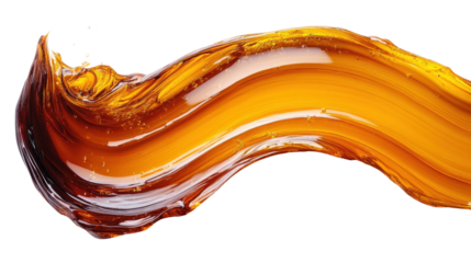 vibrant orange paint stroke with glossy texture and fluid movement