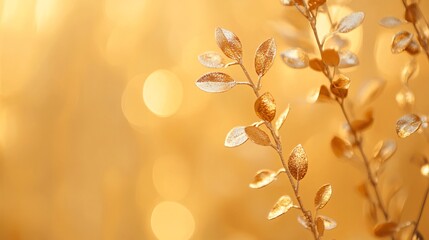Fototapeta premium Warm golden yellow with a metallic shimmer plain background
