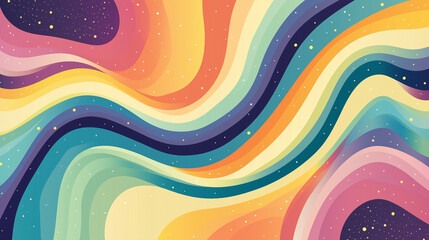 Obraz premium 70s color gradient poster background, retro wall decoration, groovy, trippy, geometric shape, vintage hippie wall art for interior, decorative, banner, cover, card 