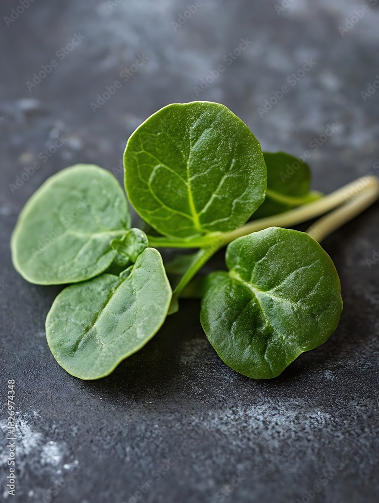 Aufkleber fresh green spinach leaves set against a dark rustic background highlighting their nutritional value