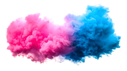 Fototapeta premium pink and blue clouds isolated on white background PNG , AI GENERATED