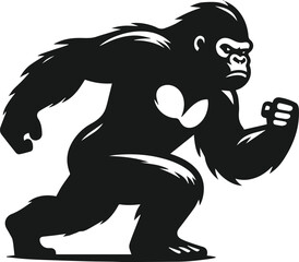 gorilla running silhouette