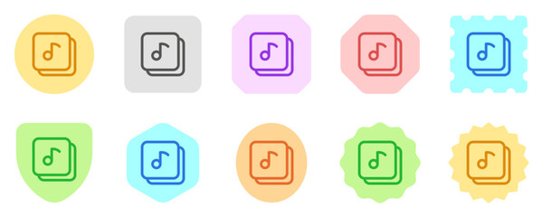 Editable vector music playlist album icon. Black, transparent white background. Part of a big icon set family. Perfect for web and app interfaces, presentations, infographics, etc