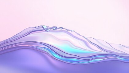 Abstract soothing waves with gentle colors and clear water droplets on a soft pastel background for calming and serene visuals