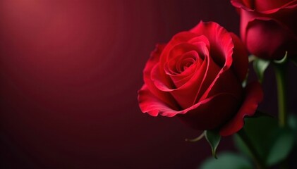 Fototapeta premium Velvet red roses, soft light, dramatic lighting, flowers, high resolution