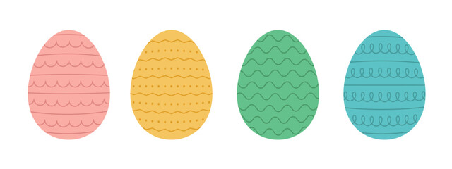 set of colorful easter eggs - vector illustration