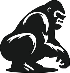 gorilla crouching low