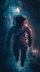 Astronaut Floating in a Mystical Galaxy