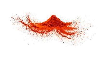 Vibrant Orange Powder Explosion Black Background Abstract Design Texture red art dye dust spice     