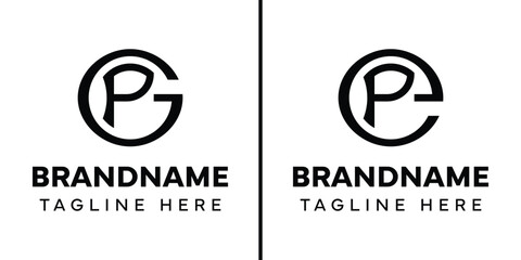 Letters GP and EP Monogram Logo, suitable for any business with GP PG EP PE initials