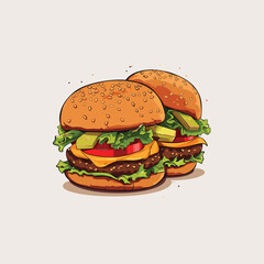 Fast Food Burger Icon for Restaurant Branding