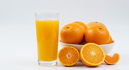 Refreshing Orange Juice with Fresh Oranges