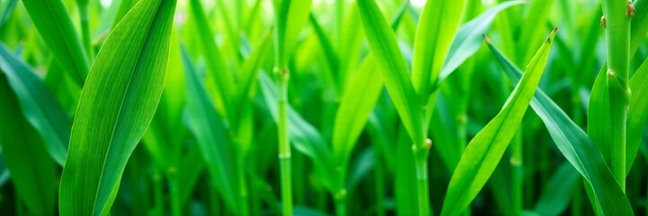Fototapeta premium Vibrant green grass blades captured in a close-up view, showcasing nature's beauty.