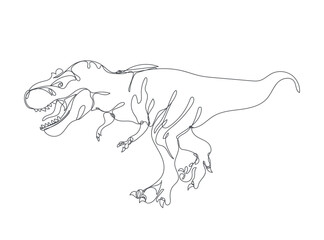t rex dinosaur ,  ine drawing, vector  illustration