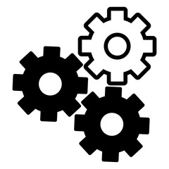 Gear icon set. Black settings icon. cogs symbol. gear wheel mechanism. black outline and filled version. Gear symbol vector sign isolated on white background. New business idea, teamwork,  eps10