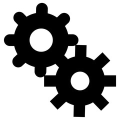 Black settings icon. Cogwheel symbol. Gear wheel vector linear icon for use in any purpose.  Gear symbol vector sign isolated on white background. eps10 55