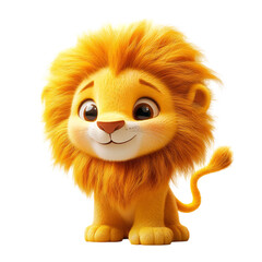 Fluffy 3D Cartoon Sun with Glowing Rays Isolated on Transparent Background