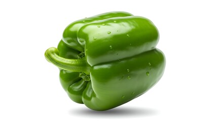 Vibrant Green Bell Pepper, Fresh from the Farm, Juicy and Ready to Eat