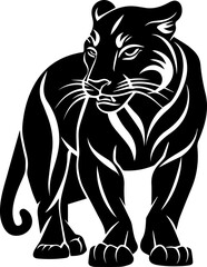 Black panther silhouette vector illustration