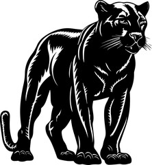 Black panther silhouette vector illustration