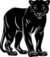 Black panther silhouette vector illustration