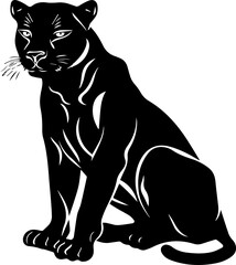 Black panther silhouette vector illustration