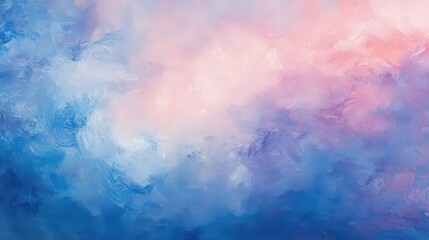 Abstract painted backdrop of blended blues and rosy shades creating depth