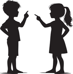 Siblings arguing vector